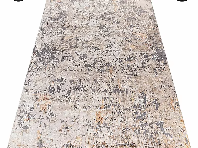 Vintage Square Carpet With Abstract Pattern In Neutral Tones For Living Room 3d model