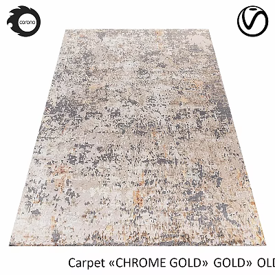 Vintage Square Carpet With Abstract Pattern In Neutral Tones For Living Room 3d model