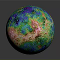Vibrant Colored Sphere With Glossy Surface And Multicolored Textured Patterns On Dark Background
