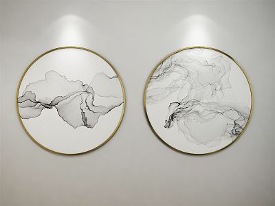 New Chinese Round Frame Painting Ink Painting Abstract Painting Abstract Painting Decorative Painting model