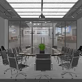 Stylish Office Interior Featuring Desk Dark Ceiling Bookshelves White Chairs World Map Decor And Sofa