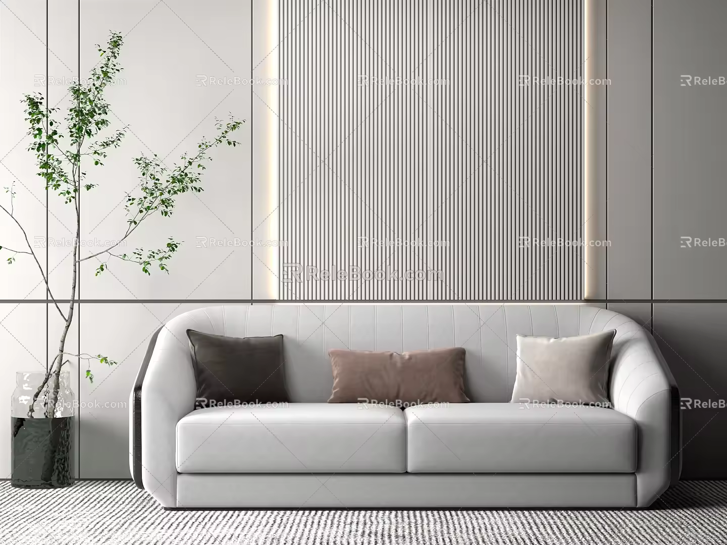 New Chinese-style double sofa 3d model