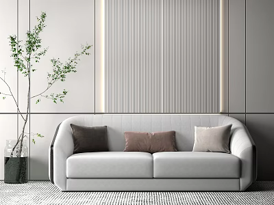 New Chinese-style double sofa 3d model