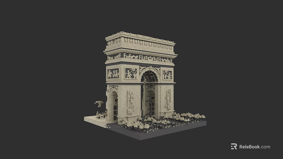 Garden Landscape With Detailed Ornate Architectural Structure And Lush Surrounding Plants 3d model 