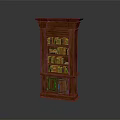 Traditional Wooden Bookcase With Multiple Shelves Filled With Books And Bottom Storage Cabinets
