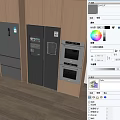 Sleek Multi Door Refrigerators in Modern Kitchen with Silver Dark Gray Finish and Wooden Cabinets
