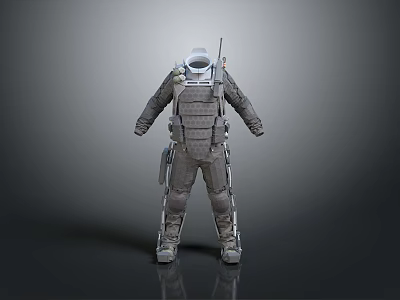 Daily Life Supplies With Astronaut And Spacesuit Themed Design Elements 3d model