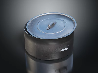 Metal Household Storage Container With Secure Lid And Cylindrical Durable Design 3d model