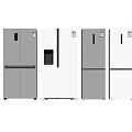 Modern Style Various Refrigerators with Side by Side and Multi Door Designs in Gray Silver 3d model