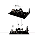 Nordic Desk and Chair Table Desk 3d model