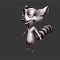 3D Rendered Cartoon Raccoon Game Character With Big Eyes Striped Tail And Friendly Expression