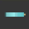 Blue Glossy Popsicle With Geometric Shape And Wooden Stick On Dark Surface