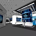 Hi Tech Modern Exhibition Hall With Digital Displays Large Screens And Modern Lighting