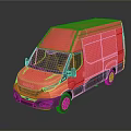 Modern bus minibus minivan driverless bus 3d model