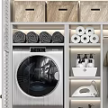 Practical Bathroom Storage Cabinet with Washing Machine Dryer Towels Toilet Paper Iron and Vacuum Cleaner