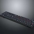 Black Standard Keyboard With White Red Keys And Durable Design