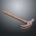 Old Rusty Hardware Hammer With Wooden Handle And Metal Head For Practical Work 3d model