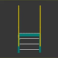 Heavy Duty Commercial Equipment With Yellow Railings And Green Ramp Structure