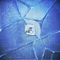 Blue Ice Surface Decorative Print With Central Hole Showing Earth View
