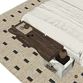 Modern Bed End Stool Bench 3d model