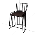 Modern Outdoor Chair With Stylish Metal Frame And Comfortable Black Seat Cushion