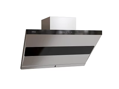 Modern Stainless Steel Kitchen Range Hood Appliance with Sleek Design 3d model