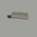 Modern Luxury Special Shaped Curved Sofa With Printed Backrest And Wooden Accents For Living Room