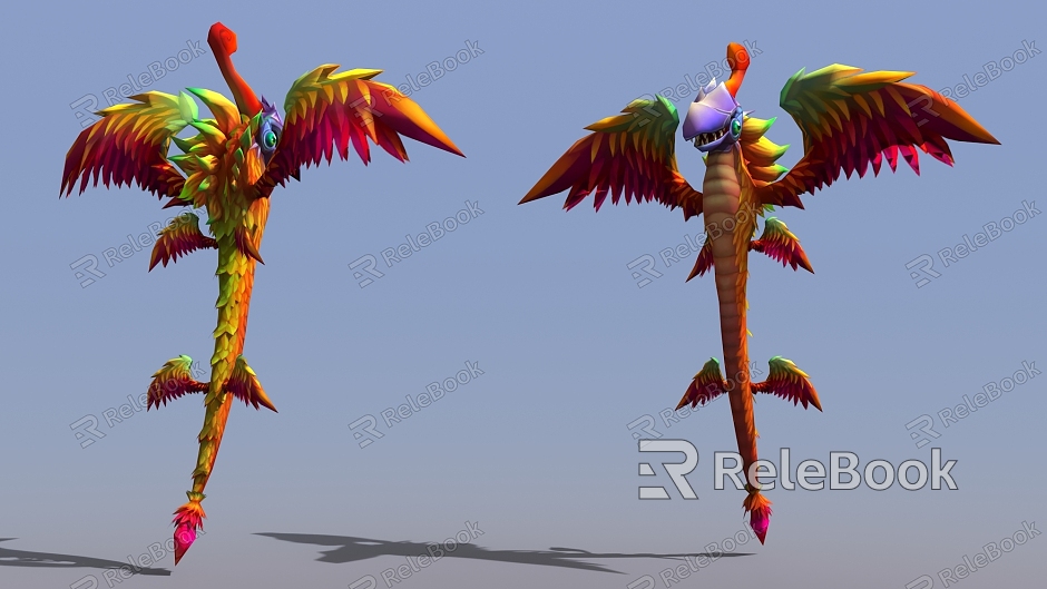 god beast flying dragon dinosaur game character model