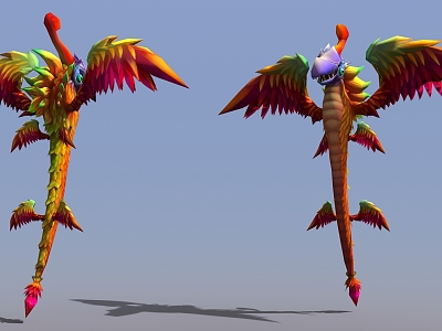 god beast flying dragon dinosaur game character model