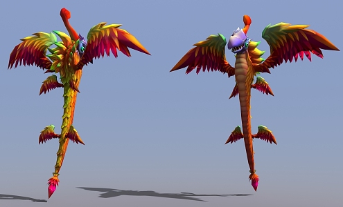 god beast flying dragon dinosaur game character 3d model