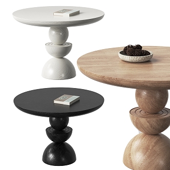 Modern casual table round side table 3d model