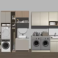 Modern Bathroom Vanity Cabinet With Washing Machine Mirror And Storage Shelves