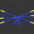 Colorful Outdoor Playground Equipment With Blue Frame And Yellow Seats For Children