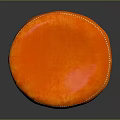 Soft Orange Round Decorative Cushion With White Stitching For Clothing Accessory