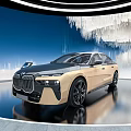 Luxury Two Tone Car With Sleek Design In Modern Showroom With Reflective Floor