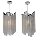 Stylish Modern Metallic Grid Pendant Lights With Chain Design For Interior Decoration
