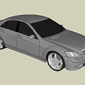 Luxury Sedan 3D Model Featuring Gray Exterior Silver Alloy Wheels And Front Grille Design