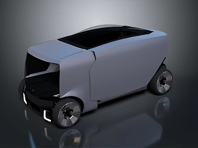 Futuristic Concept Car With Gray Body Black Roof Unique Wheels And Sleek Design 3d model