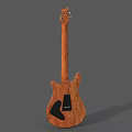 Electric Guitar With Painted Design And Art Supplies For Musical Instrument Art