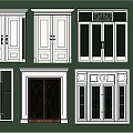 Various Styles of Decorative Exterior Doors with Glass Panels and Wooden Frames