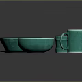 Teal Colored Dinnerware Set Including Bowls Plate And Mugs For Home Daily Use