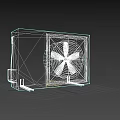 WECCON Air Conditioner Fan Outdoor Unit with White Metal Grille and Cooling Design