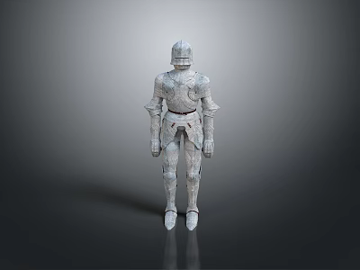 Game and Movie Character White Knight Armor Detailed 3D Model Standing Pose 3d model
