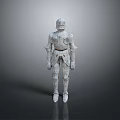 Game and Movie Character White Knight Armor Detailed 3D Model Standing Pose