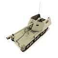 Armored Military Tank With Beige Color Cannon Tracks Antenna And Number 433