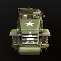 Military Green Multi Purpose Utility Vehicle With Tracks Wheels And White Star