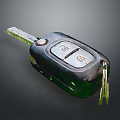 Worn Car Remote Key With Metal Blade And Lock Unlock Buttons