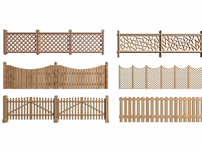 Wooden Railings With Various Styles And Designs 3d model