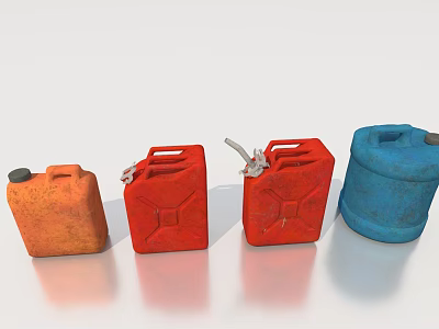 Colorful Industrial Equipment Storage Fuel Cans With Handles And Spouts For Industrial Use 3d model