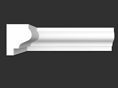 White Decorative Molding With Curved Profile For Interior Architectural Decoration 3d model